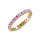 3 - Audrey 3.00 mm Pink Sapphire and Lab Grown Diamond U Prong Eternity Band 