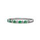 1 - Clara 2.40 mm Emerald and Lab Grown Diamond 10 Stone Wedding Band 