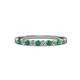 3 - Clara 2.40 mm Emerald and Lab Grown Diamond 10 Stone Wedding Band 