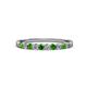 3 - Clara 2.40 mm Green Garnet and Lab Grown Diamond 10 Stone Wedding Band 