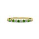 3 - Clara 2.40 mm Green Garnet and Lab Grown Diamond 10 Stone Wedding Band 