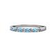 1 - Clara 2.40 mm Blue Topaz and Lab Grown Diamond 10 Stone Wedding Band 