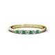 Reina 2.00 mm Emerald and Lab Grown Diamond 7 Stone Wedding Band 