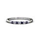 Reina 2.00 mm Blue Sapphire and Lab Grown Diamond 7 Stone Wedding Band 