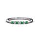 Reina 2.00 mm Emerald and Lab Grown Diamond 7 Stone Wedding Band 