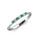3 - Reina 2.00 mm Emerald and Lab Grown Diamond 7 Stone Wedding Band 