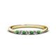 Reina 2.30 mm Emerald and Lab Grown Diamond 7 Stone Wedding Band 