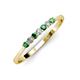 2 - Reina 2.30 mm Emerald and Lab Grown Diamond 7 Stone Wedding Band 