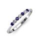 2 - Reina 2.60 mm Blue Sapphire and Lab Grown Diamond 7 Stone Wedding Band 