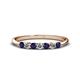 1 - Reina 2.60 mm Blue Sapphire and Lab Grown Diamond 7 Stone Wedding Band 