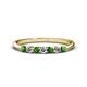 Reina 2.60 mm Green Garnet and Lab Grown Diamond 7 Stone Wedding Band 