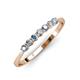 2 - Reina 2.60 mm Aquamarine and Lab Grown Diamond 7 Stone Wedding Band 
