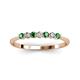 3 - Reina 2.60 mm Emerald and Lab Grown Diamond 7 Stone Wedding Band 