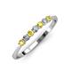 2 - Reina 2.60 mm Yellow Sapphire and Lab Grown Diamond 7 Stone Wedding Band 