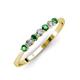 2 - Reina 2.60 mm Emerald and Lab Grown Diamond 7 Stone Wedding Band 