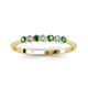 3 - Reina 2.60 mm Emerald and Lab Grown Diamond 7 Stone Wedding Band 