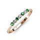 2 - Reina 2.60 mm Emerald and Lab Grown Diamond 7 Stone Wedding Band 