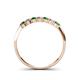 4 - Reina 2.60 mm Emerald and Lab Grown Diamond 7 Stone Wedding Band 