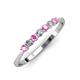 2 - Reina 2.60 mm Pink Sapphire and Lab Grown Diamond 7 Stone Wedding Band 