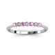 3 - Reina 2.60 mm Pink Sapphire and Lab Grown Diamond 7 Stone Wedding Band 