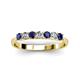 3 - Reina 3.00 mm Blue Sapphire and Lab Grown Diamond 7 Stone Wedding Band 