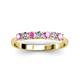 3 - Reina 3.00 mm Pink Sapphire and Lab Grown Diamond 7 Stone Wedding Band 