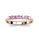 3 - Reina 3.00 mm Pink Sapphire and Lab Grown Diamond 7 Stone Wedding Band 