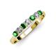 2 - Reina 3.00 mm Emerald and Lab Grown Diamond 7 Stone Wedding Band 