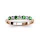 3 - Reina 3.00 mm Emerald and Lab Grown Diamond 7 Stone Wedding Band 