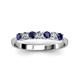 3 - Reina 3.00 mm Blue Sapphire and Lab Grown Diamond 7 Stone Wedding Band 