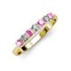 2 - Reina 3.00 mm Pink Sapphire and Lab Grown Diamond 7 Stone Wedding Band 
