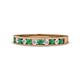 1 - Kathiryn 2.00 mm Emerald and Lab Grown Diamond 11 Stone Wedding Band 