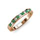 3 - Kathiryn 2.00 mm Emerald and Lab Grown Diamond 11 Stone Wedding Band 