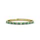 1 - Iskra 1.50 mm Round Emerald and Lab Grown Diamond 18 Stone Wedding Band 