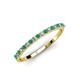 2 - Iskra 1.50 mm Round Emerald and Lab Grown Diamond 18 Stone Wedding Band 