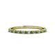 1 - Iskra 1.50 mm Round Green Garnet and Lab Grown Diamond 18 Stone Wedding Band 
