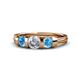 1 - Raea 1.04 ctw Lab Grown Diamond and Blue Topaz Three Stone Engagement Ring 