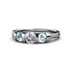 1 - Raea 1.13 ctw Lab Grown Diamond and Aquamarine Three Stone Engagement Ring 