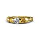 1 - Raea 1.13 ctw Lab Grown Diamond and Citrine Three Stone Engagement Ring 