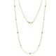 1 - Adia (9 Stn/2mm) Green Garnet and Lab Grown Diamond on Cable Necklace 