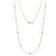 1 - Adia (9 Stn/2mm) Pink Tourmaline and Lab Grown Diamond on Cable Necklace 