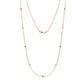 1 - Adia (9 Stn/2mm) Emerald and Lab Grown Diamond on Cable Necklace 