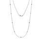 1 - Adia (9 Stn/2mm) Smoky Quartz and Lab Grown Diamond on Cable Necklace 
