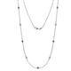 1 - Adia (9 Stn/2.3mm) Green Garnet and Lab Grown Diamond on Cable Necklace 