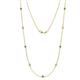 1 - Adia (9 Stn/2.3mm) Emerald and Lab Grown Diamond on Cable Necklace 