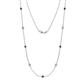 1 - Adia (9 Stn/3.4mm) Blue Sapphire and Lab Grown Diamond on Cable Necklace 