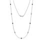 1 - Adia (9 Stn/3.4mm) Black Diamond and White Lab Grown Diamond on Cable Necklace 