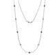 1 - Adia (9 Stn/3.4mm) London Blue Topaz and Lab Grown Diamond on Cable Necklace 