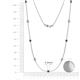 2 - Adia (9 Stn/3.4mm) Blue Diamond and White Lab Grown Diamond on Cable Necklace 