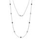 1 - Adia (9 Stn/4mm) Blue Sapphire and Lab Grown Diamond on Cable Necklace 